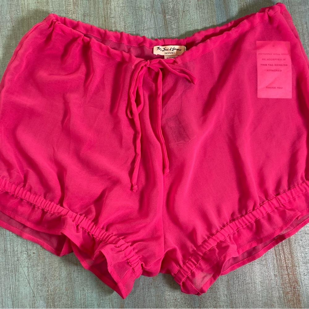 For Love and Lemons Lara Pink Sheer Skivvies Set (M) - Picture 5 of 12